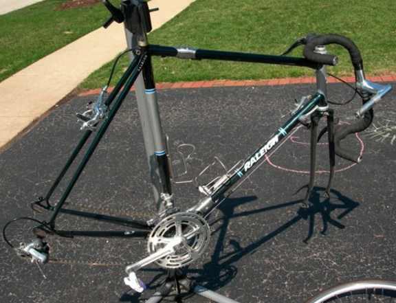 Packing sequence for a Raleigh road bike retrofit with S and S Couplings